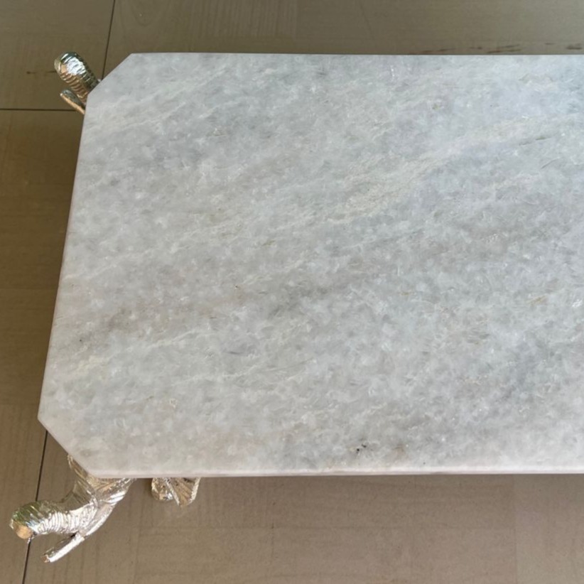 Elephant Legs Marble Chowki - Design Type: Antique