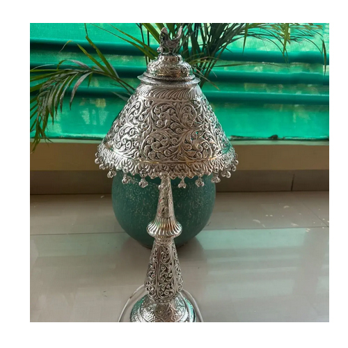 German Silver Table Lamp - Design Type: Antique