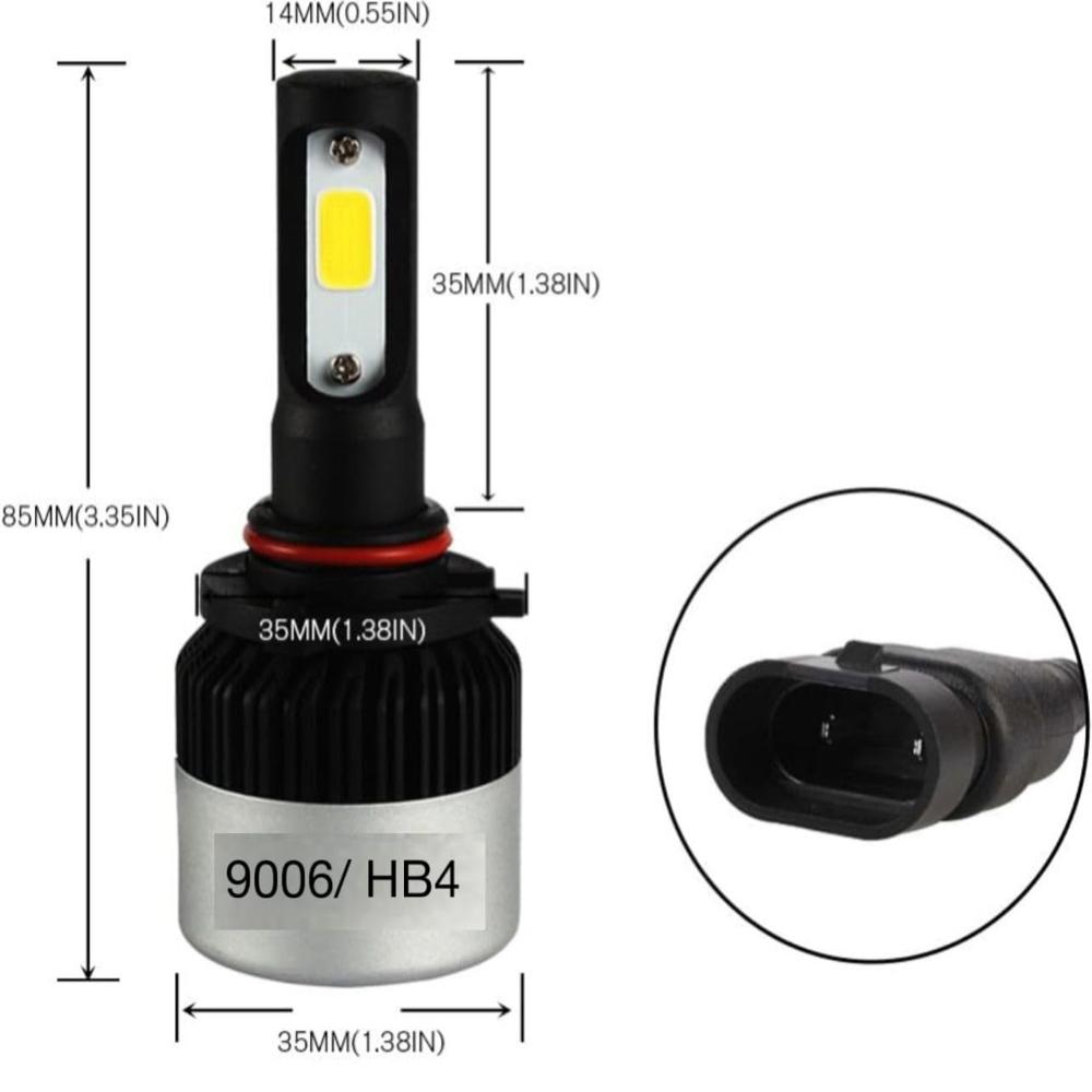 K D H4/H7/9005/HB3/9006/HB4/H8/H9/H11/H16/H27 9000LM 6500K 72 watt 2 LED Bulb Automotive Headlight Bulbs (Cool White) UNIVERSAL FOR ALL VEHICLE