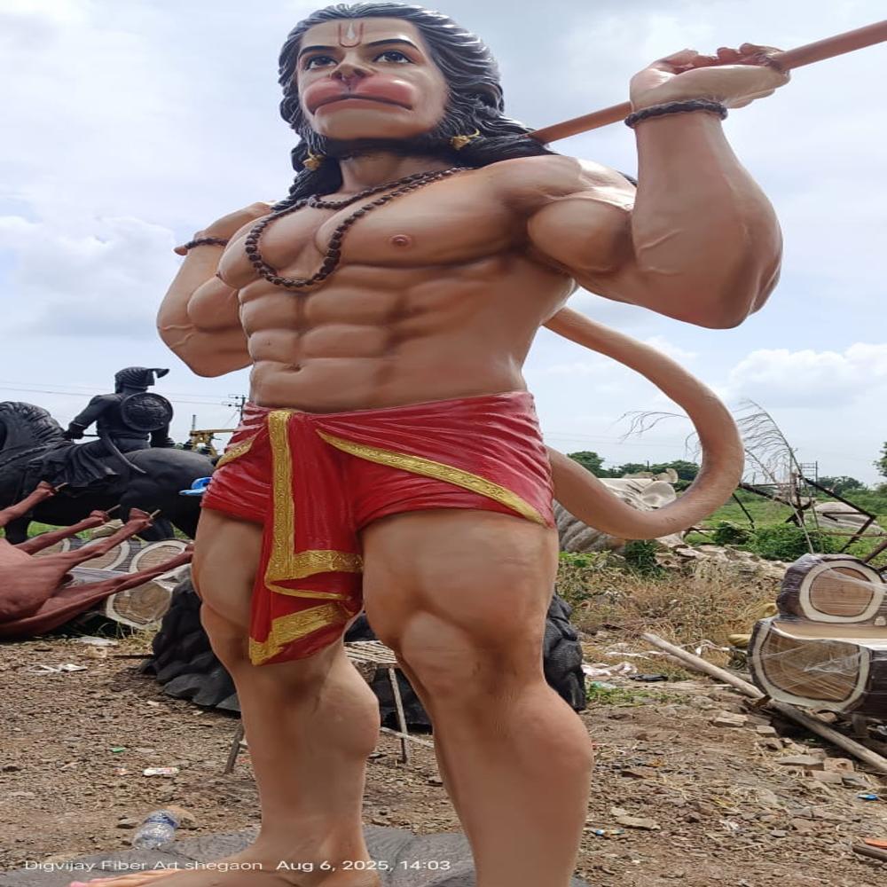 Fiber Hanumanji Statue - Color: Multi