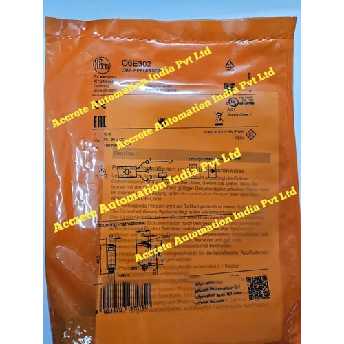 IFM O6E302 O6E-FPKG-AS-3P Photoelectric Sensor