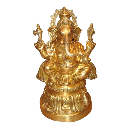 गोल आधार पर टिकाऊ गणेश प्रतिमा