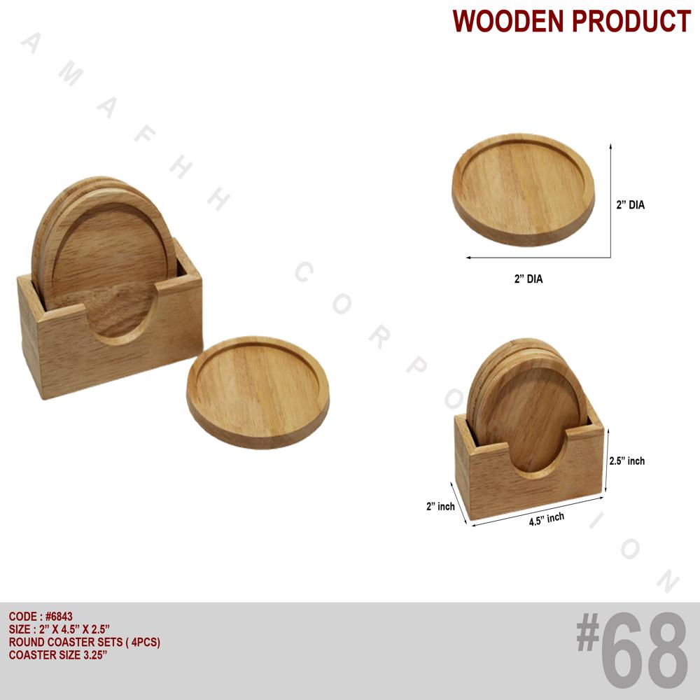 WOODEN COASTER SET FOR ALL PURPOSES.
