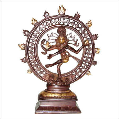 Shiva Nataraj Brass Statues - Brass Metal Figurine | 4.5-5 Inches, Detailed Dancing Pose, Moisture Proof Finish, Traditional Hindu Theme