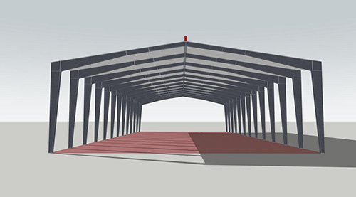 Industrial Prefabricated Factory Shed - Color: Grey