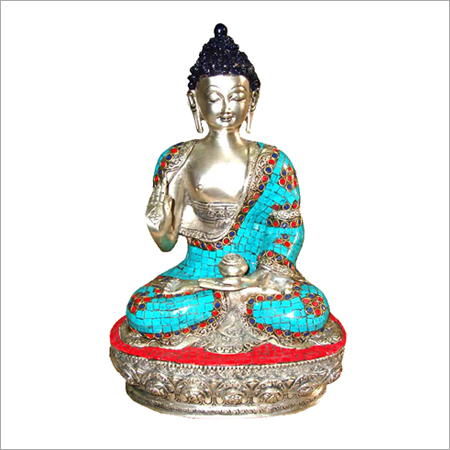 टिकाऊ सिल्वर बुद्धा प्रतिमा