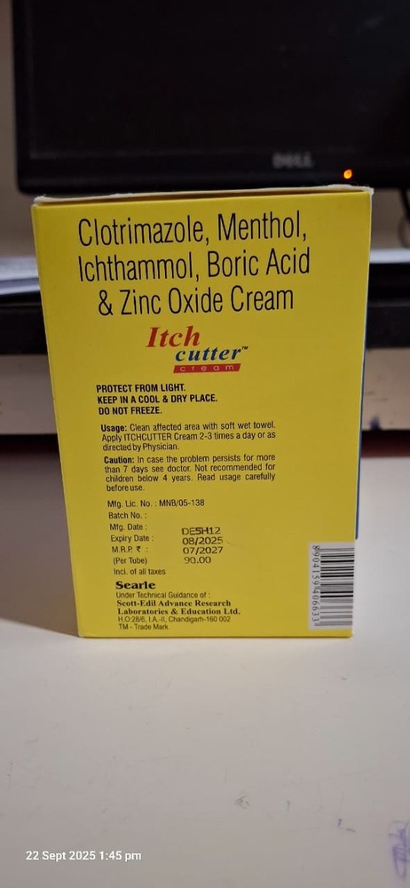 Clotrimazole + Menthol +Ichthammol+ Zinc Oxide Cream 25 Gm - Formulations Type: General Drugs