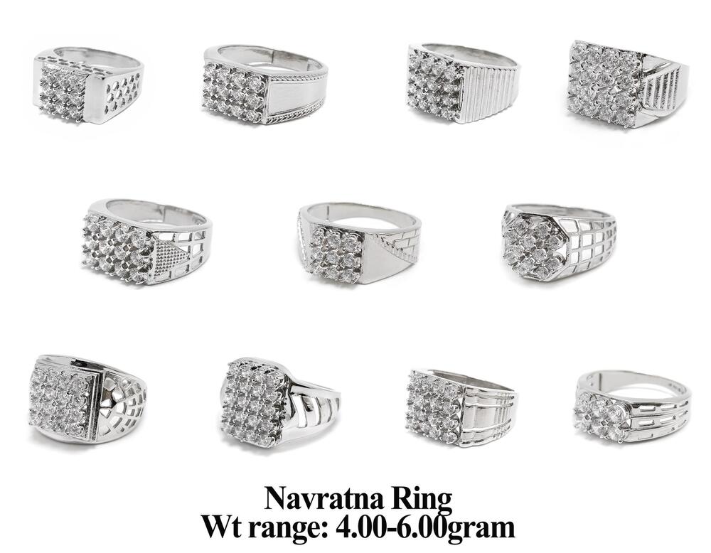 92.5 New Design Silver Navratna Ring