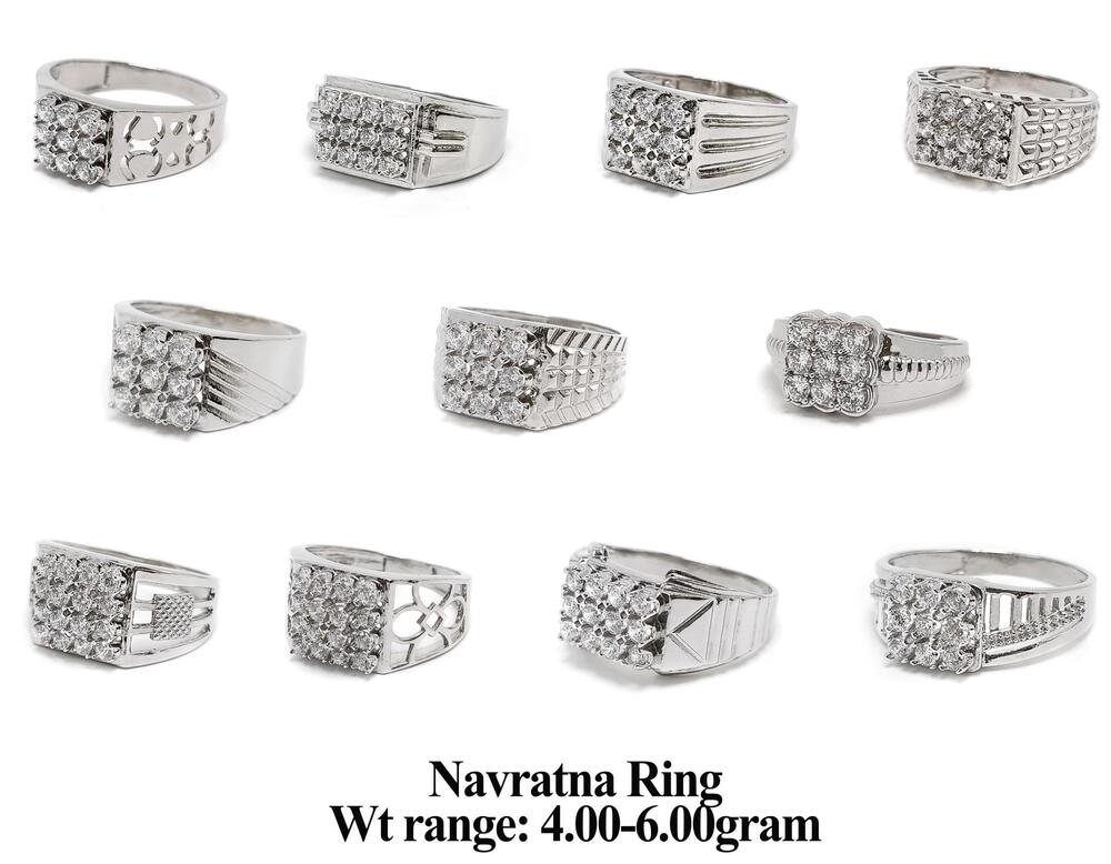 92.5 New Design Silver Navratna Ring