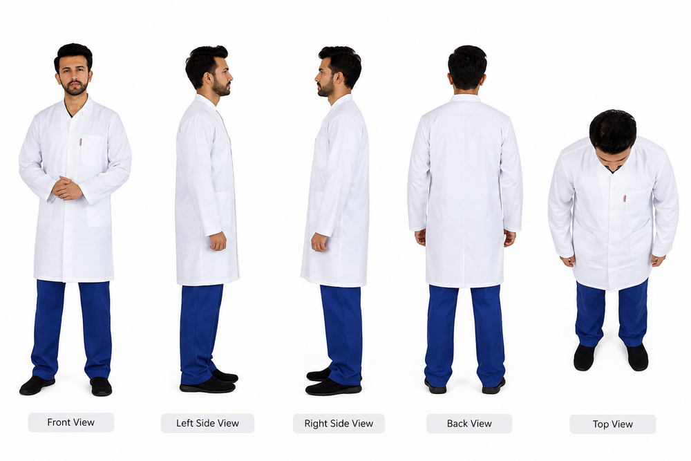 Red Fort Navy Lab Coat - Color: Blue