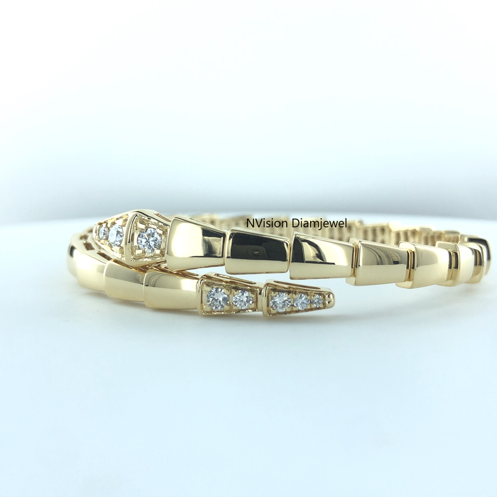 Sparkling Eyes Serpentine Diamond Bracelet - Color: Gh