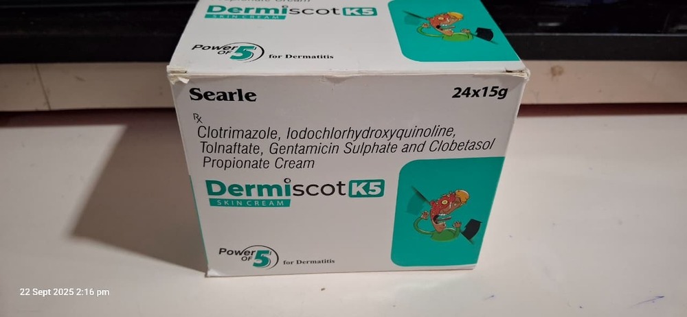 Clotrimazole Iodochlorhydroxyquinoline Tolnaftate + Gentamicin +Clobestasol Propionate Cream 15 Gm