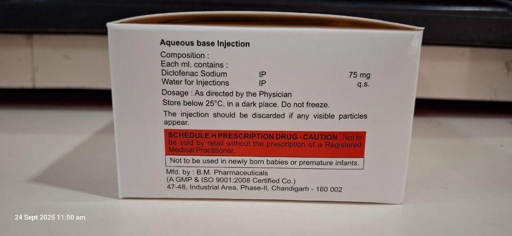 Diclofenac Sodium Injection 1 Ml - Physical Form: Powder