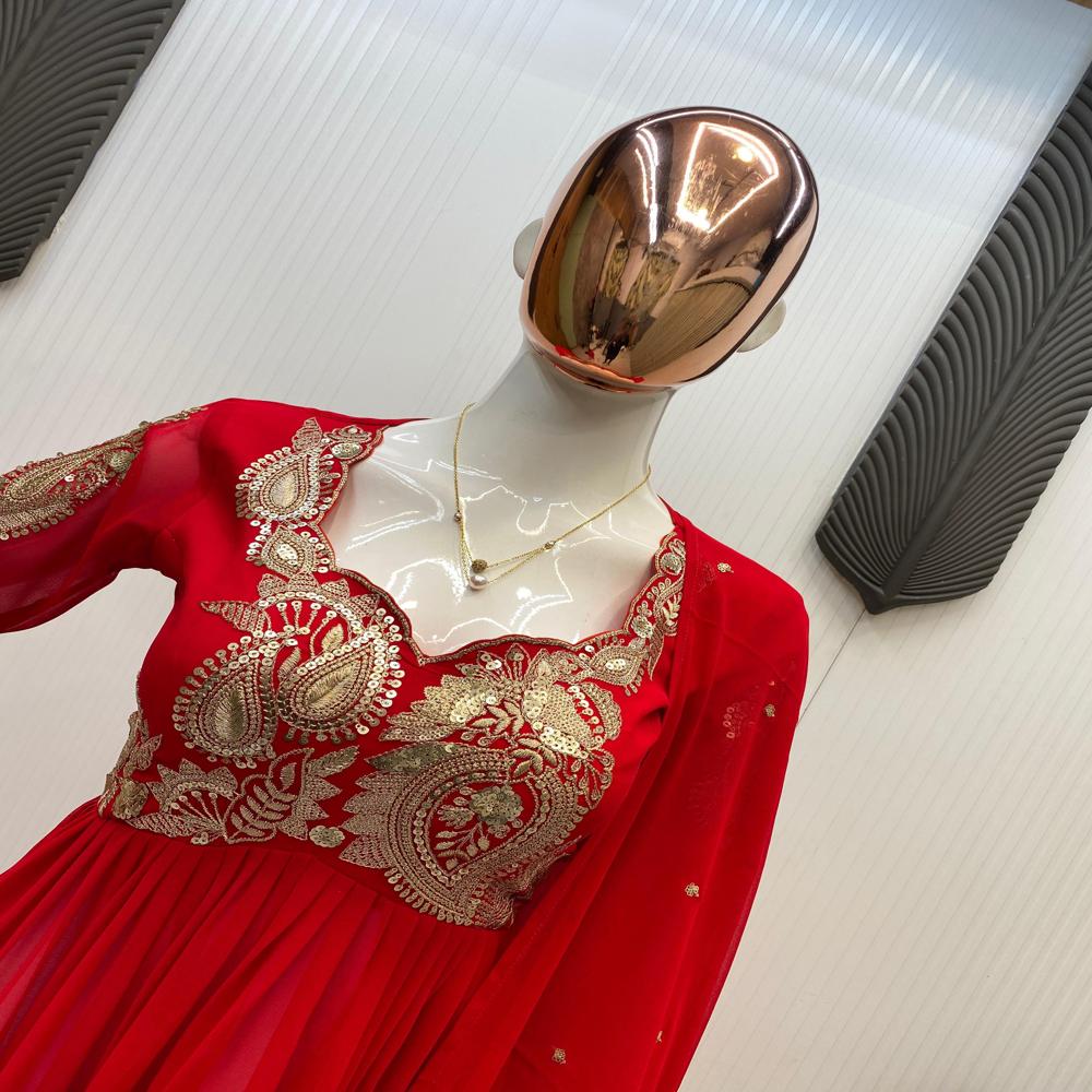 Diwali Wear Plazzo Kurti Duptta Pair 