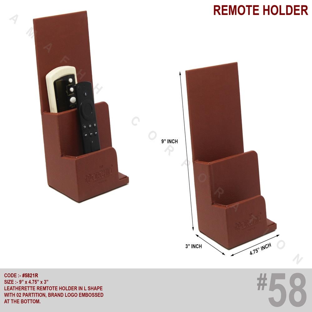 Leatherette Remote Holder - Shape: L-Shape With Two Partitions