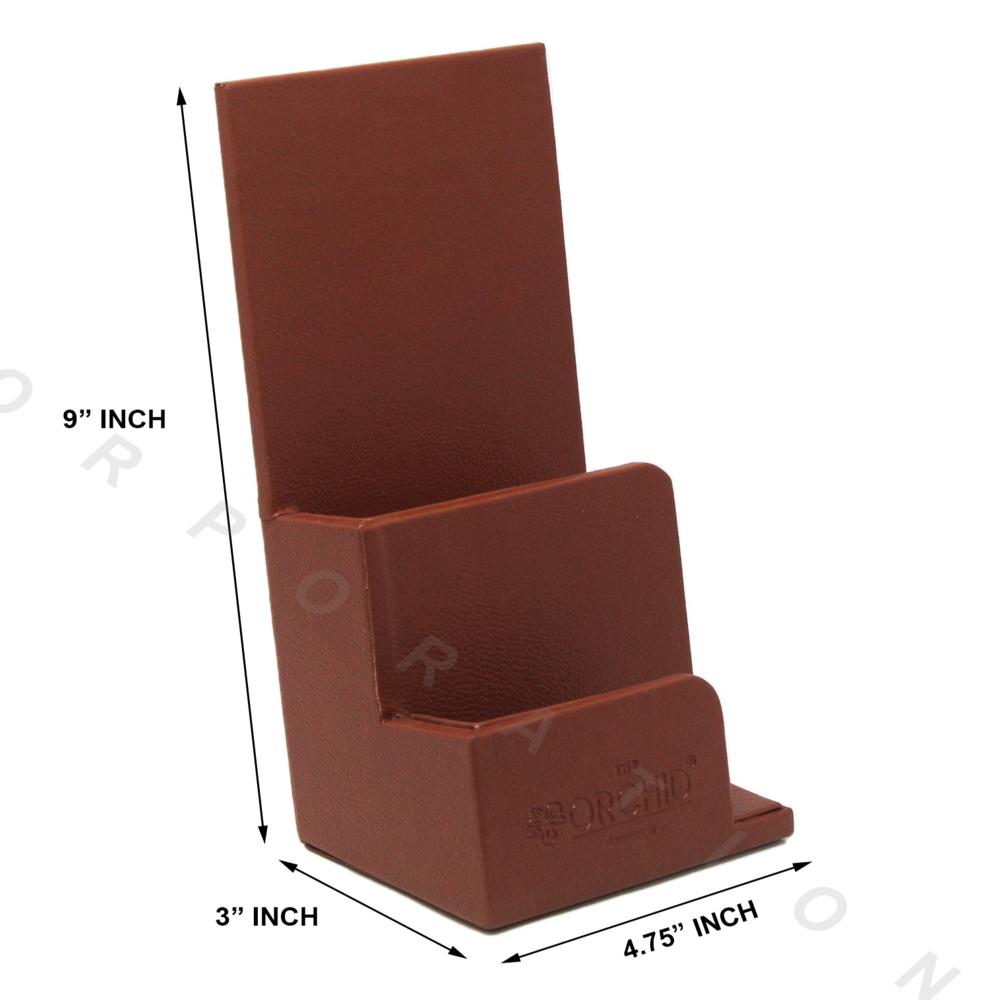 Leatherette Remote Holder - Shape: L-shape With Two Partitions