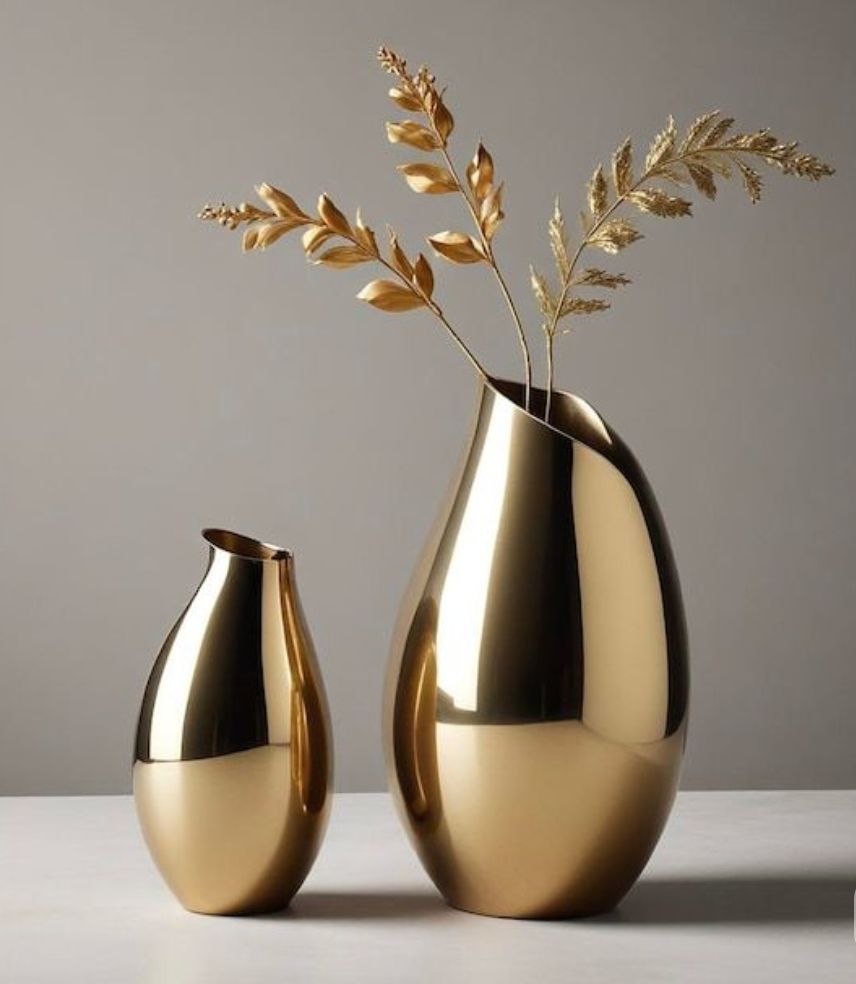 New Arrival Metal Flower Vase Golden and Customized Finished Flower vase Planter Pots