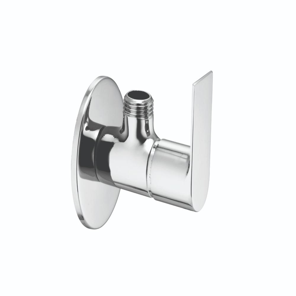 Aqua Angle Cock - Brass, Customize Size, Nickel Color, Glossy Finish | Three Layer Copper Chrome Electroplating, Air & Water Flow Testing, Attractive Packing