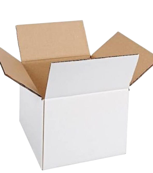 15X15X12 Inches 5 Ply Corrugated White Colour Duplex Paper Box