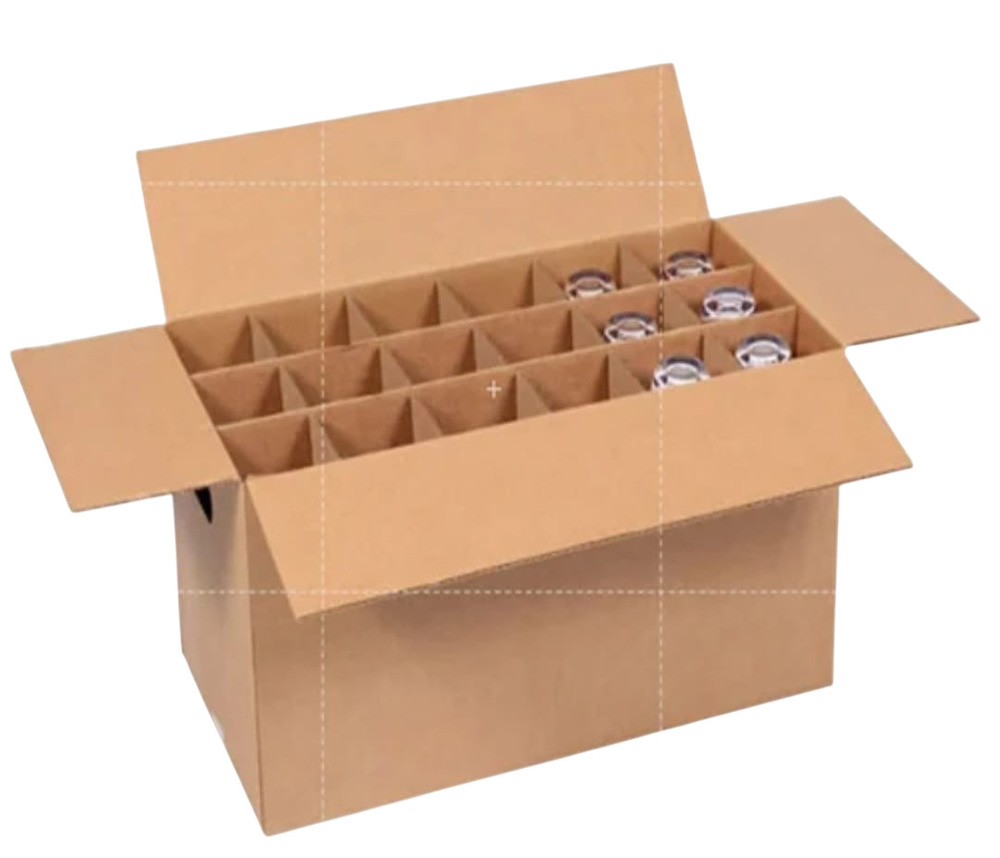 25X13X13 Inch 7 Ply Corrugated Box With 12 Pcs Bottle