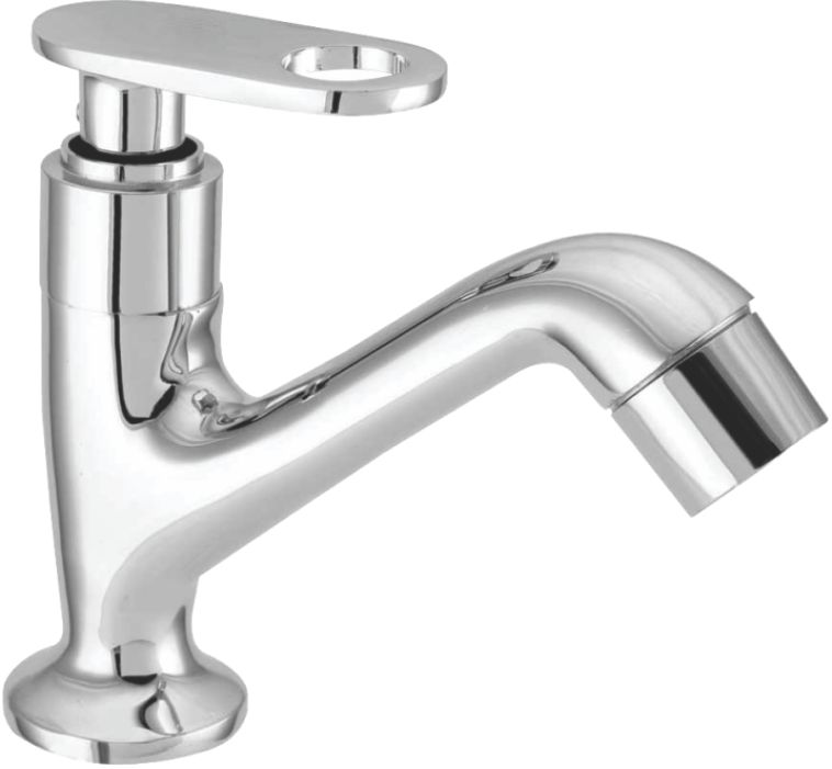 Marble Pillar Cock - Brass Round Design, Customized Size, Glossy Nickel Finish | Premium Bath Hardware Set For Enhanced Aesthetics