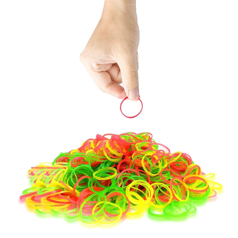 Nylon Rubber Band - Nylon Rubber, ½ to 4 Inch Sizes, Red, Pink, Yellow, Green, Black, Natural & Multicolour, 0.5 - 1.5 mm Thickness | Ideal for Tissue Paper, Napkin Bundling & Office Stationery