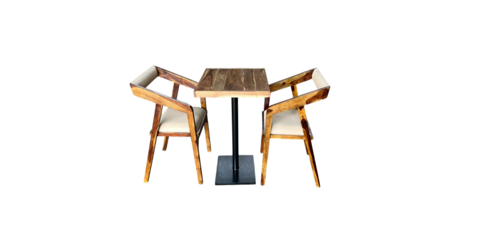 wooden cafe table & chair set
