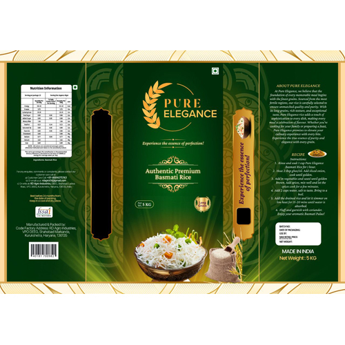 5Kg Long Grain Authentic Premium Basmati Rice - Color: White