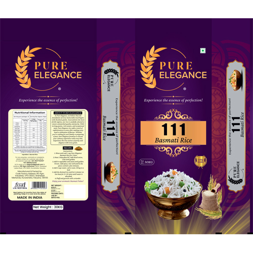 30Kg 111 Basmati Rice - Color: White