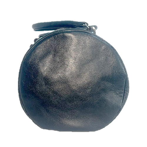 J002 Black Travelling Leather Duffle Bag