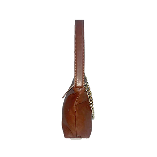 B-0508 Brown Leather Small Handbag