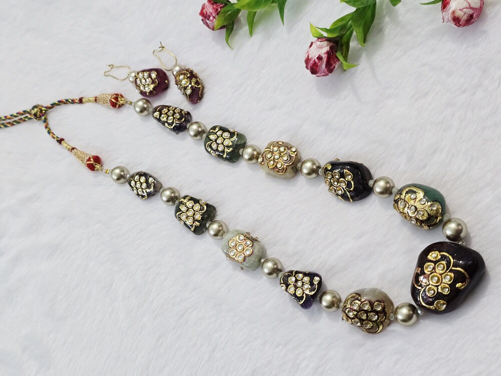 Tanjore Art Necklace - Color: Multicolor