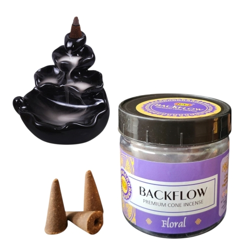 Floral Backflow Incense Cones 100G - Burning Time: 30 Minutes