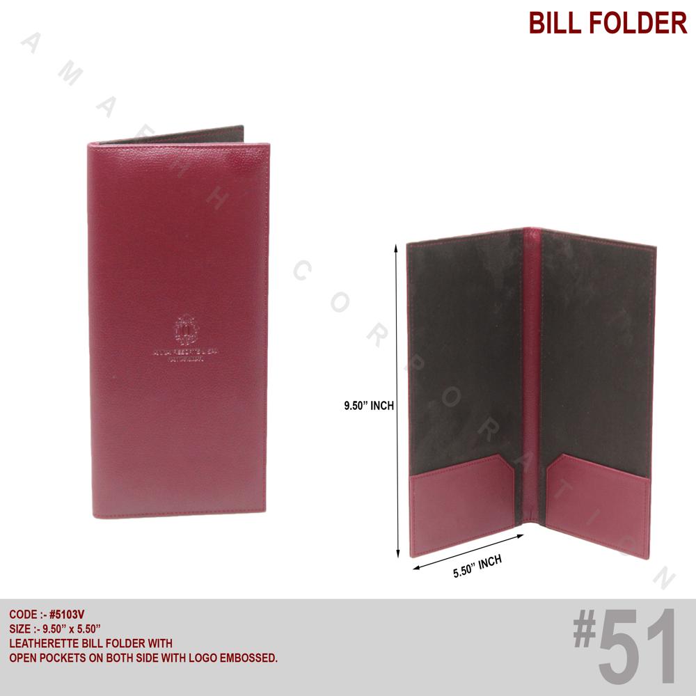 Maroon And Black Bill Folder - Material: Leatherette