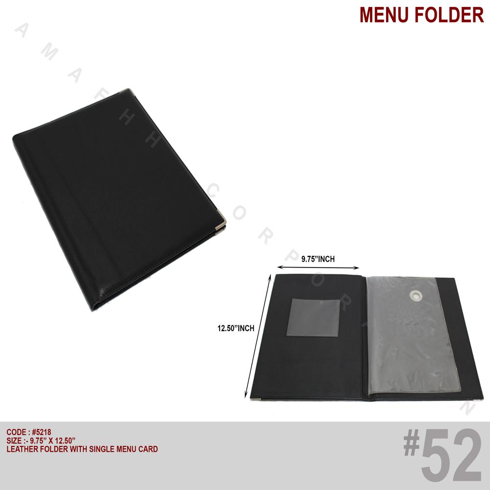 Single Leather Menu Folder - Thickness: 2.5 Millimeter (mm)