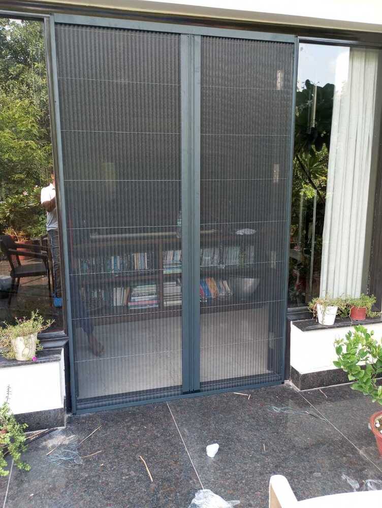 Pleated Mosquito Net For Door And Balcony - Frame Material: Aluminium