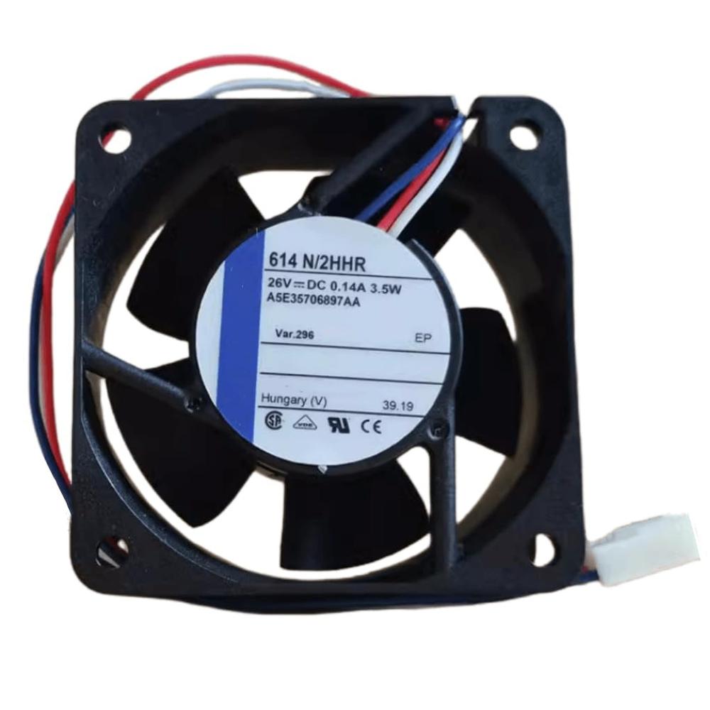 EBM PAPST 614N/2HHR 26V DC 0.14A 3.5W 6025MM 3-Wire Industrial Axial Cooling Fan