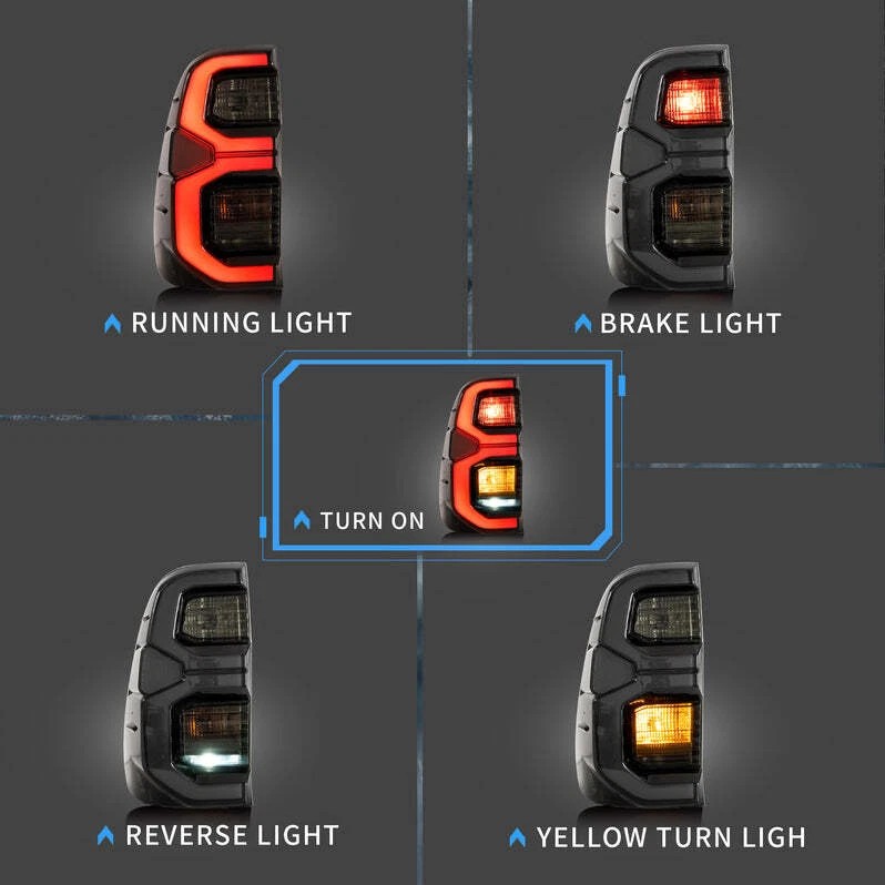 K D Taillight Backlight For Toyota Hilux 2022-Now (Smoky Black)