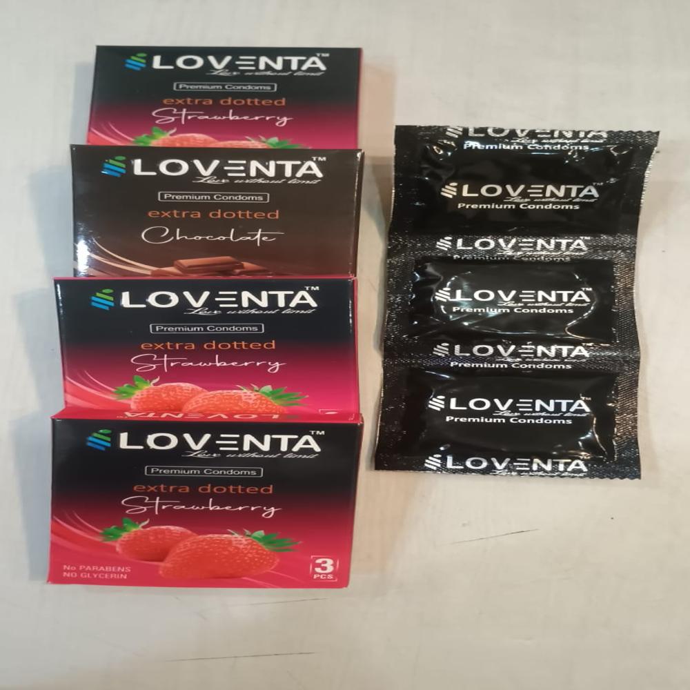 Dotted Condom - Flavor: Chocolate/ Strawberry/ Banana/ Jasmin /Vanilla.