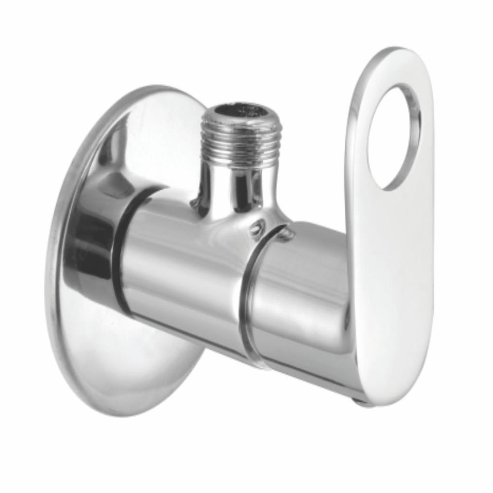 Rio Angle Cock - Brass, Customized Size, Silver Finish | Three-layer Copper Chrome Electroplating, Air And Water Flow Testing, Attractive Packaging