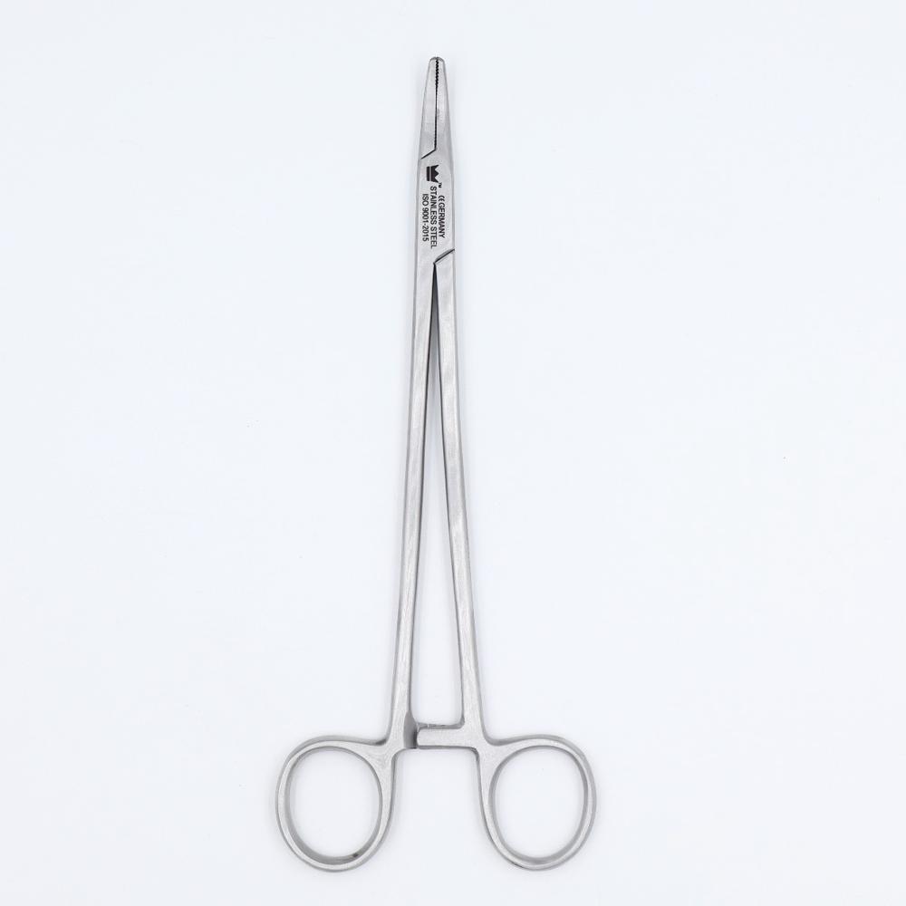 Needle Holder 8 Inch Imported Heany - Features: Curved Serrated Jaws