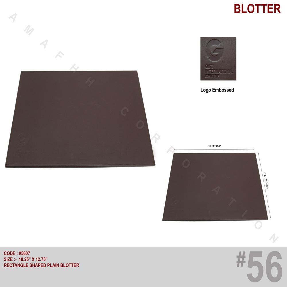 Rectangle-shaped Plain Blotter. - Color: Dark Brown