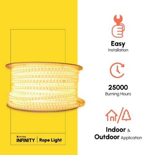 Sun King 120 LED/Metre Waterproof Rope Light For Outdoor&Indoor Decoration