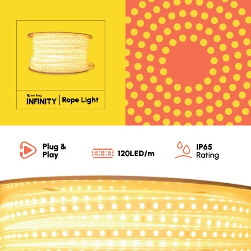 Sun King 120 LED/Metre Waterproof Rope Light For Outdoor&Indoor Decoration