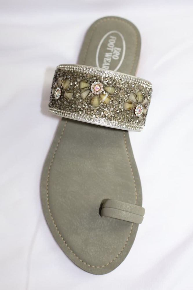 Asha Patta Slipper - Color: Green
