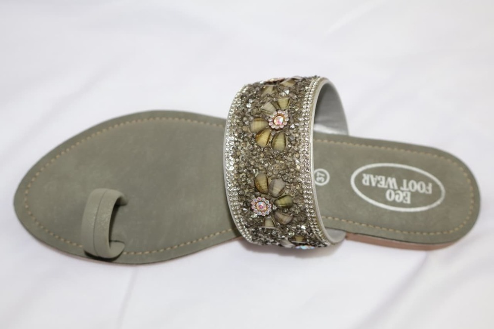 Asha Patta Slipper - Color: Green