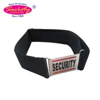 Security Guard Belt - Nylon/pu-coated Leather, 1.5" To 2" Width, Adjustable Length, Heavy-duty Metal Buckle, Rust-resistant, Black Color