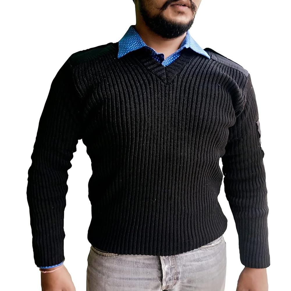 Security Guard Woolen Sweater - Color: Black