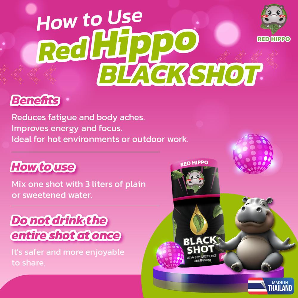 DELETE *  RED HIPPO Black Shot 8.8 ml - Mitragynine speciosa drink