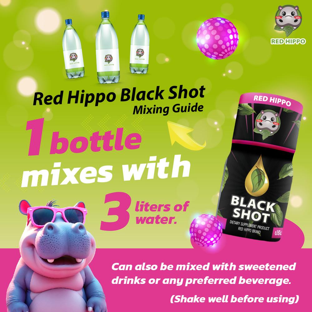 DELETE *  RED HIPPO Black Shot 8.8 ml - Mitragynine speciosa drink